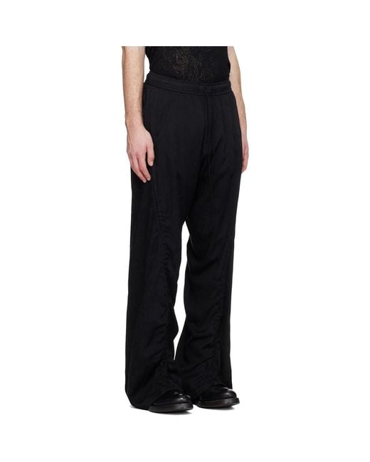 Julius Black Flare Wide Trousers for men