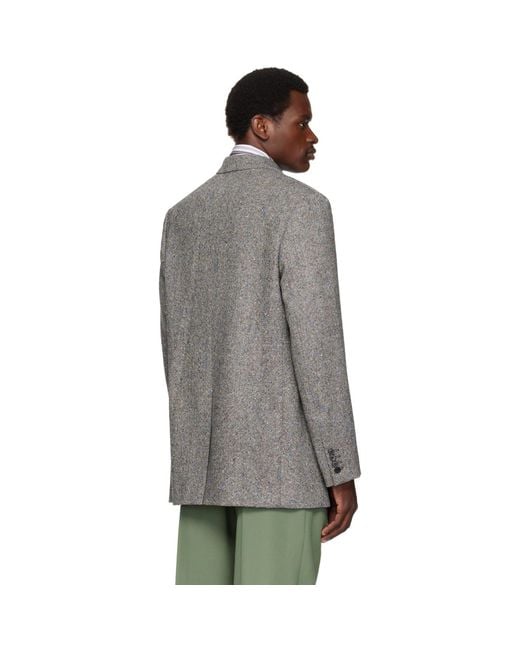 Dries Van Noten Gray Wool Blazer for men