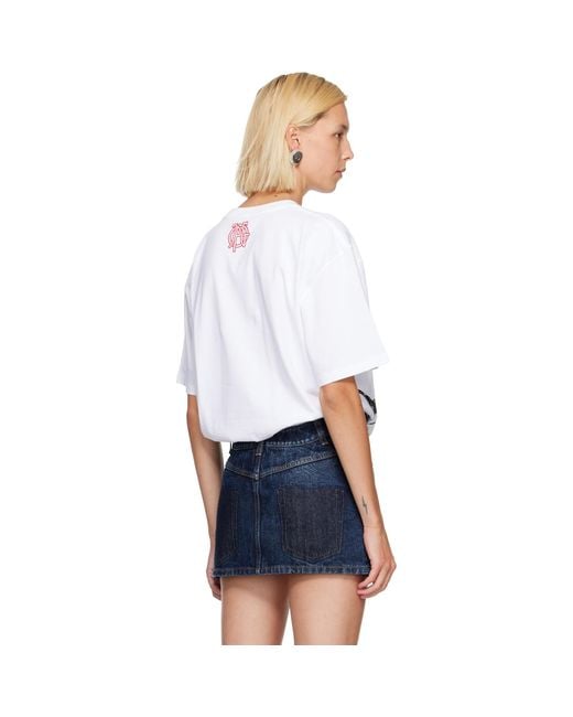 Jean Paul Gaultier White Cotton Jersey Oversized Printed Kamasutra T-Shirt
