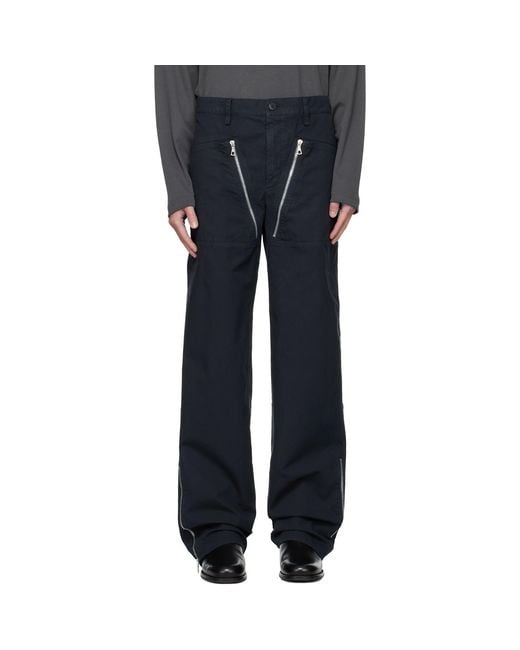 Dries Van Noten Black Zip Trousers for men