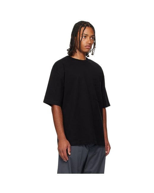 Lemaire Black Boxy Short Sleeve T-Shirt for men