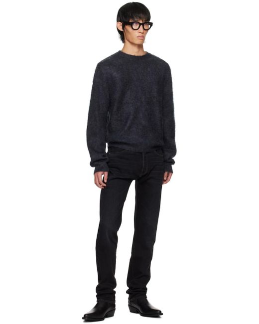Re/done Blue Black Classic Sweater for men