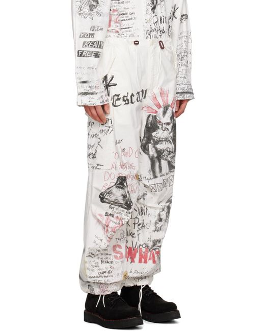 R13 White Balloon Army Trousers for men