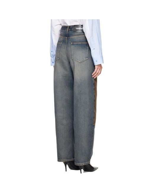 Off-White c/o Virgil Abloh Blue Corduroy Patch Balloon Jeans