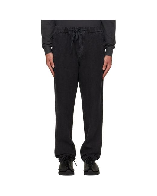 Citizens of Humanity Black Drawstring Deck Linen Trousers for men