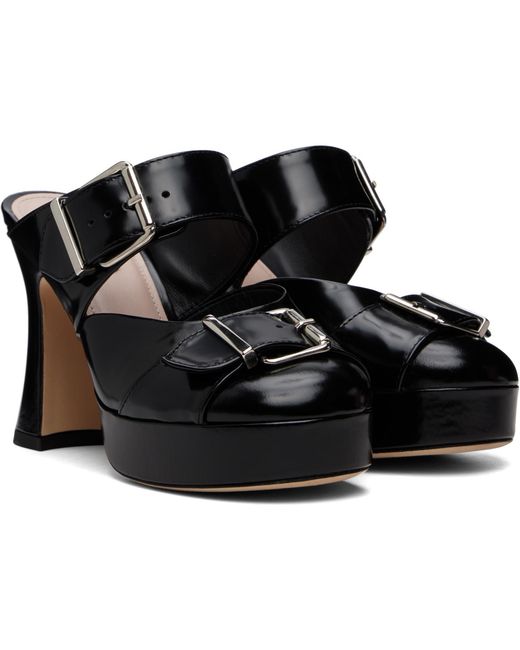 Simone Rocha Black Buckle Sculpt Heels