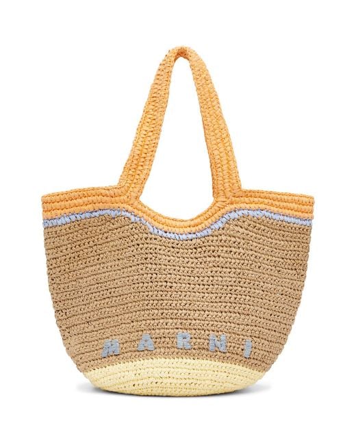 Marni Metallic Paper Raffia Seaside Tote