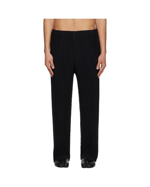 Homme Plissé Issey Miyake Black Color Pleats Trousers for men
