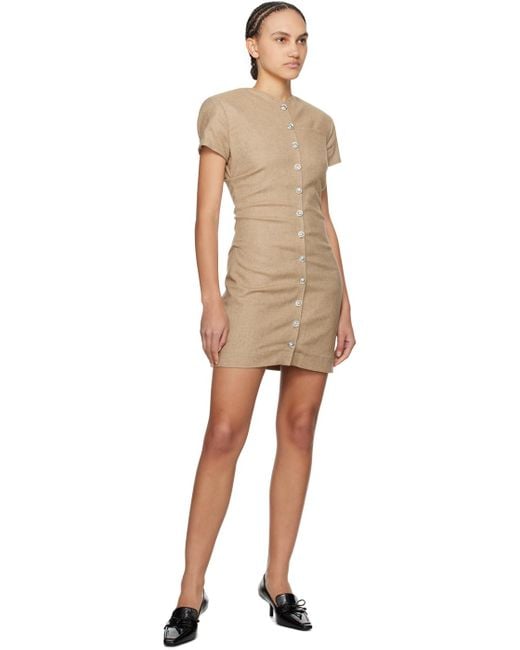 REMAIN Birger Christensen タン ボタン ミニワンピース Black