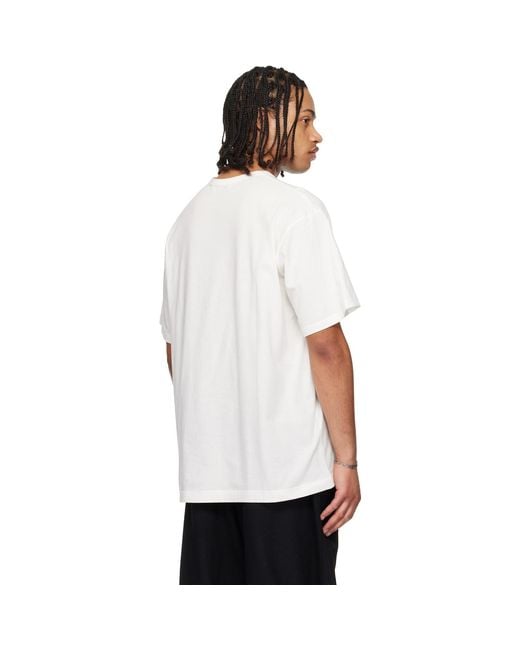 Yohji Yamamoto White Off- 30/- Combed Plain Stitch Short Sleeve T-Shirt for men