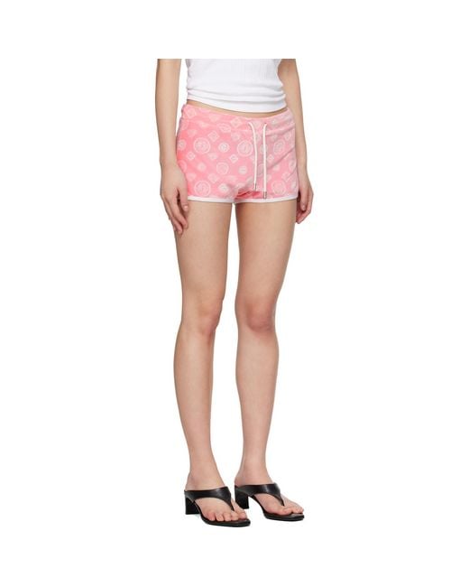 Casablanca Pink Velour Monogram Shorts