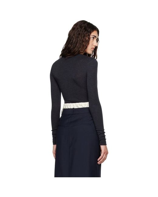 Rohe Black Fine Merino Long Sleeve T-Shirt