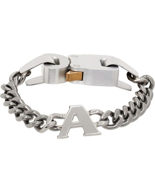 1017 ALYX 9SM Black Silver Buckle Charm Bracelet for men