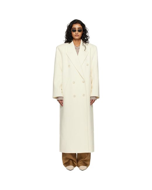 Frankie Shop Natural Off- Gaia Double Breasted Coat