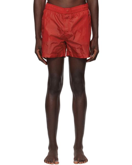Moncler Red Patch Swim Shorts for men
