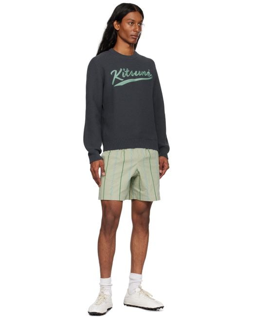 Maison Kitsuné Green Elasticated Shorts for men