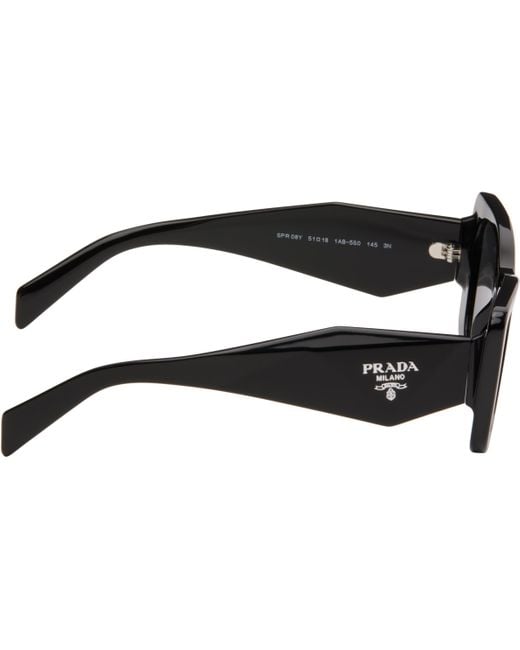 Prada ブラック Thick Cat Eye アセテート サングラス Black