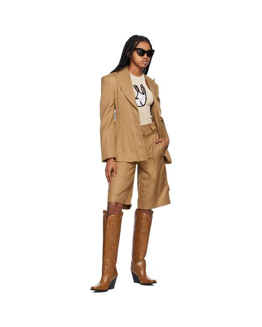 Stella McCartney Natural Tan Corset Blazer