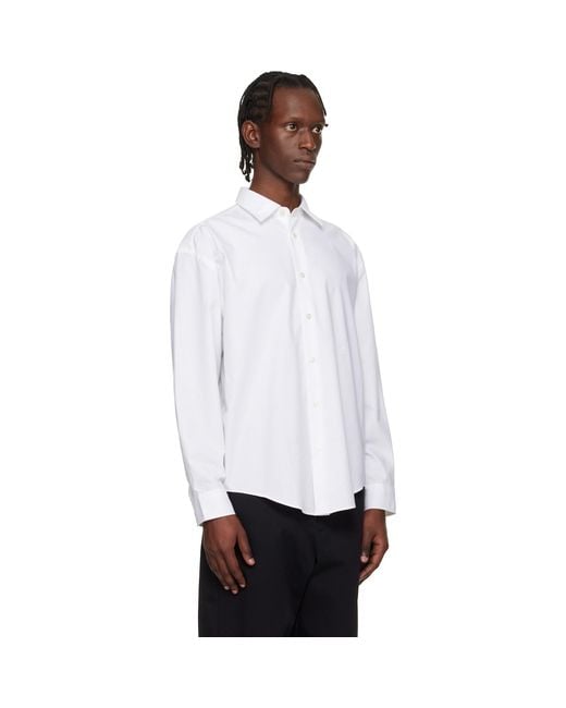 Boss White Embroidered-Logo Shirt for men