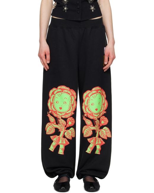 Chopova Lowena ブラック Rosebud スウェットパンツ Black