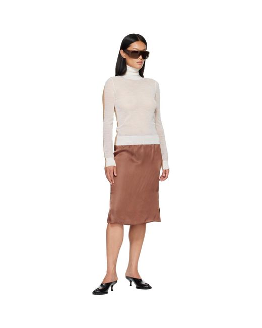 MM6 by Maison Margiela White Front Back Pullover Turtleneck