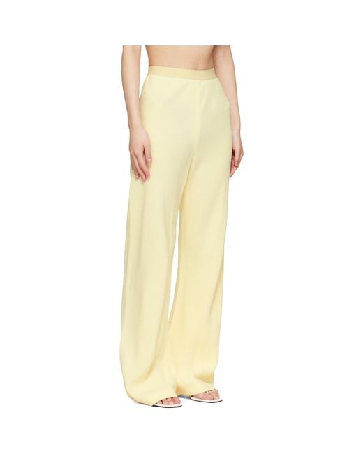 Wardrobe NYC Yellow Crepe Bias-Cut Trousers