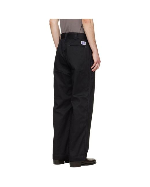 Needles Black Work Trousers for men