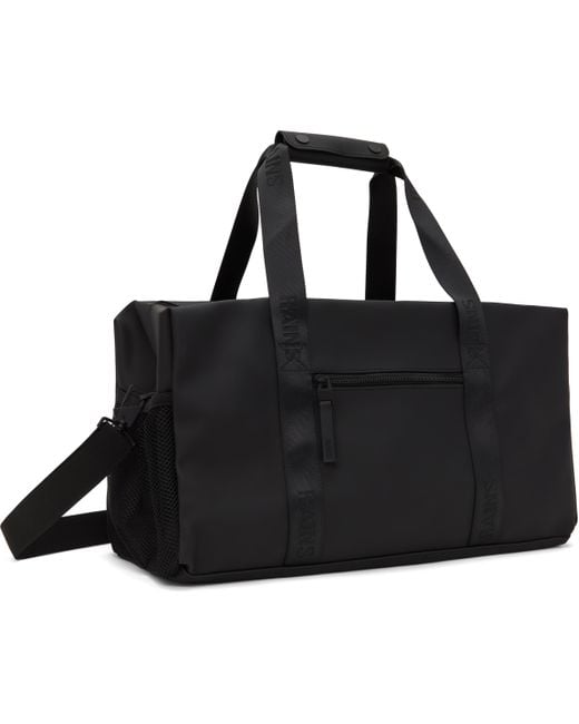 Rains Black Trail Gym Duffle Bag for men