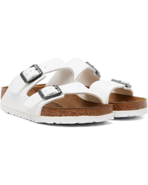 Birkenstock White Regular Arizona Birko-Flor Sandals