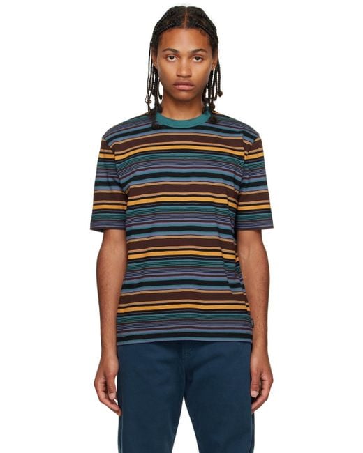 PS by Paul Smith Black Multicolor Stripe T-shirt for men