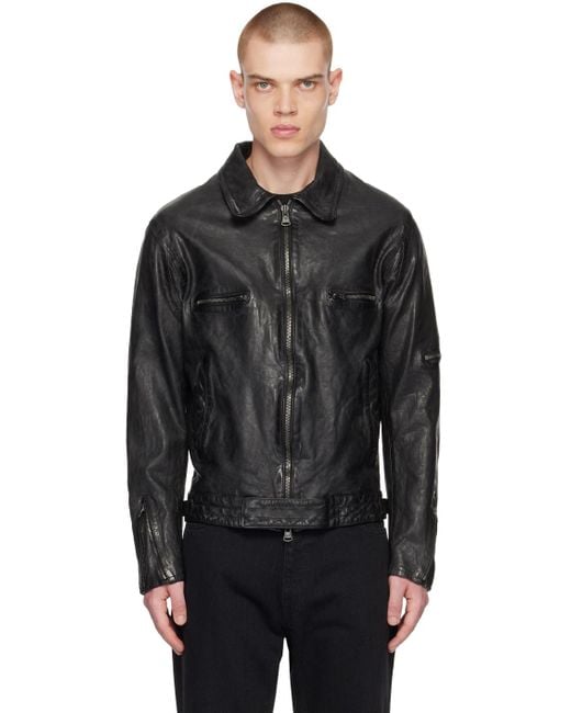 Yohji Yamamoto Black Isamu Katayama Backlash Edition Leather Jacket for men