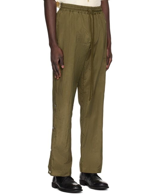 Song For The Mute Green Press-Stud Track Pants for men