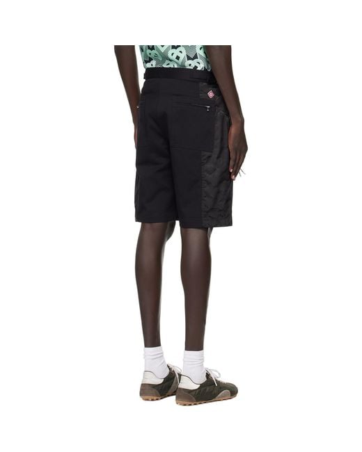 Casablanca Black Nylon Mountain Camo Cargo Shorts for men