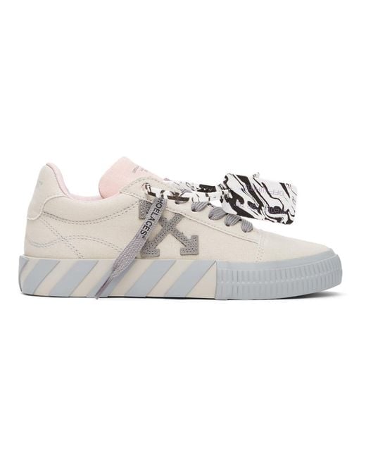 Off-White c/o Virgil Abloh Gray Beige And Grey Vulcanized Low Sneakers