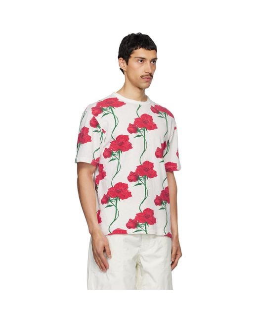 KENZO Red Off- Paris Archive Rose' T-Shirt for men