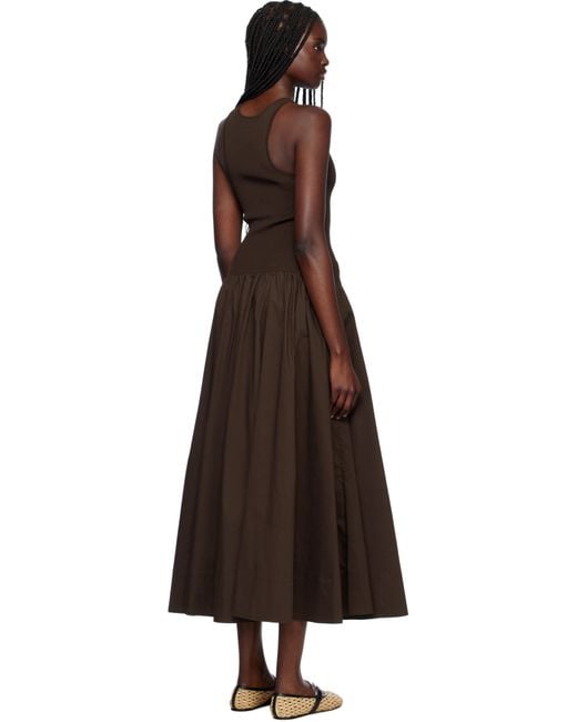 Staud ブラウン Yamila マキシワンピース Black