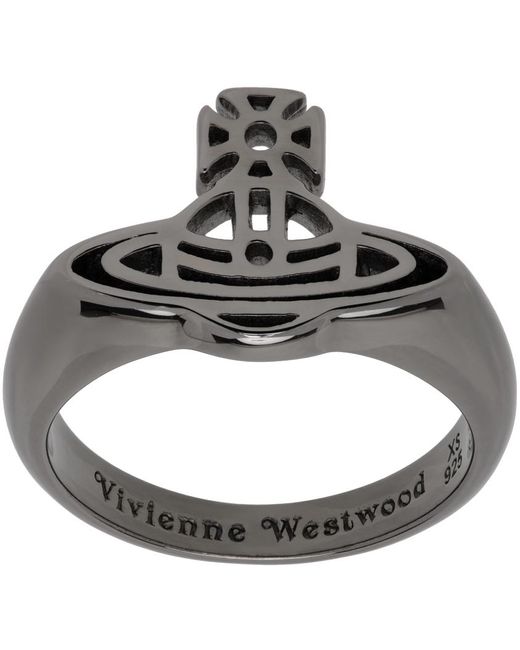 Vivienne Westwood Metallic Gunmetal Avon Ring for men