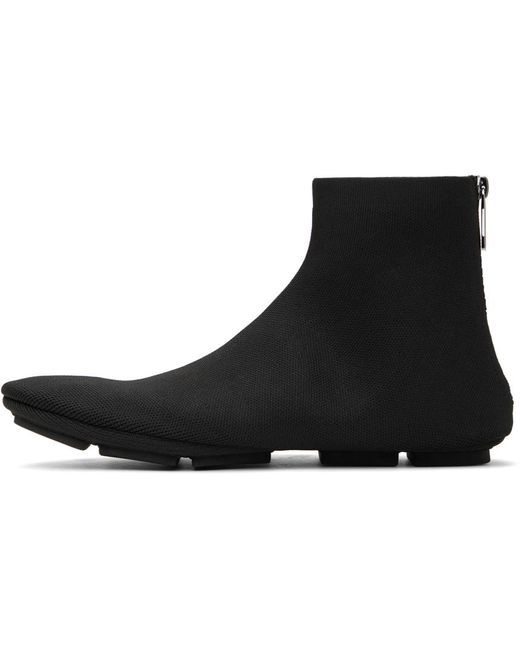 Dolce & Gabbana Black Stretch Mesh Ankle Boots for men