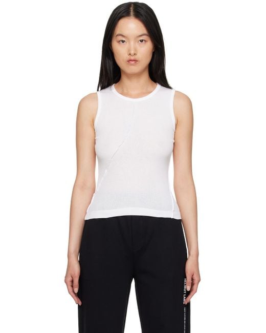 Helmut Lang White Twisted Tank Top