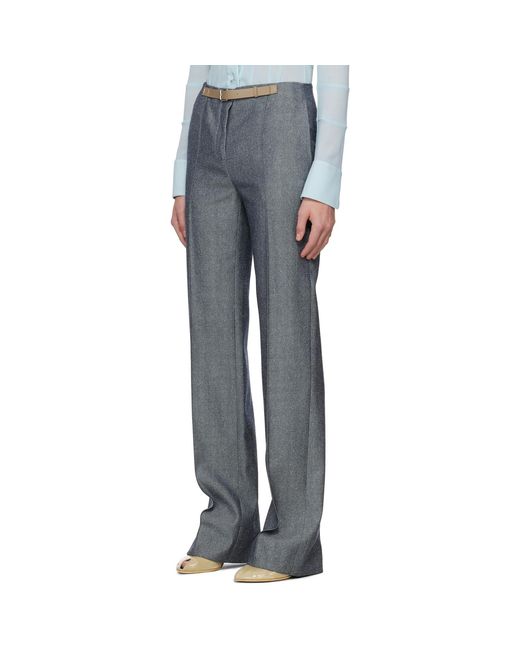 Tory Burch Blue High Waisted Wool Trousers