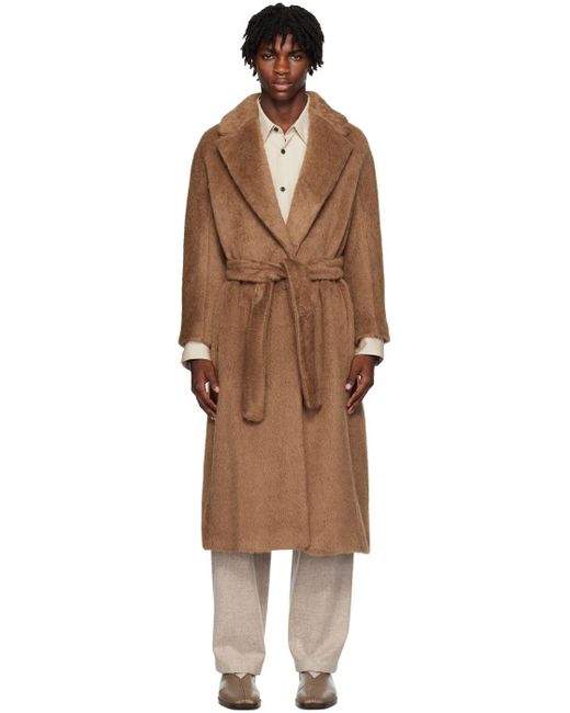 Max Mara Brown Oversized Coat in Black for Men Lyst