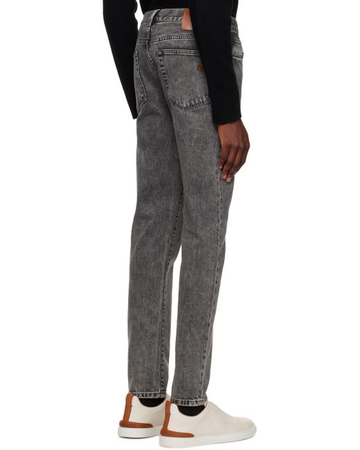 Zegna Black Gray Faded Jeans for men