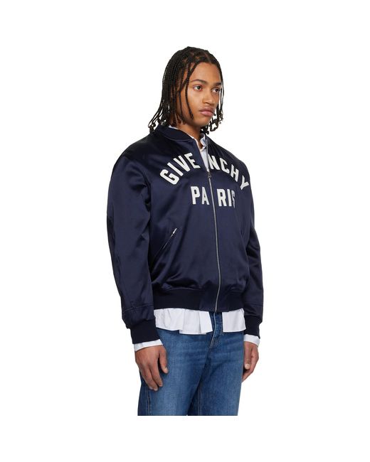 Givenchy Blue Couture Seam Bomber Jacket for men