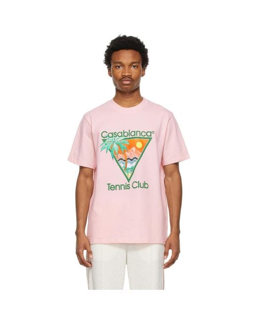 CASABLANCA Pink Tennis Club T-shirt for men