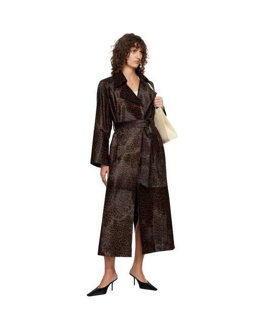 Nour Hammour Black Althea Supple Ponyhair Coat