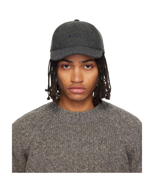 A.P.C. Gray Charlie Baseball Cap for men