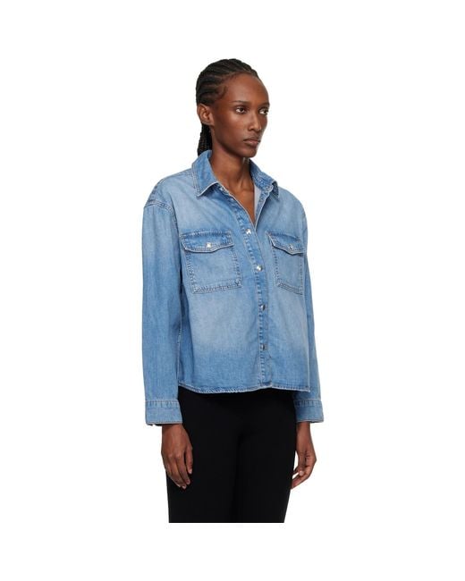 Anine Bing Blue Paxton Denim Shirt