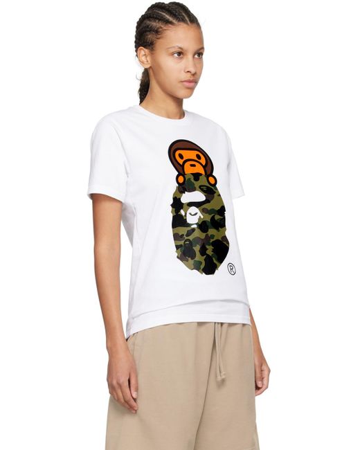 A Bathing Ape Multicolor 1St Camo Milo On Big Ape Head T-Shirt