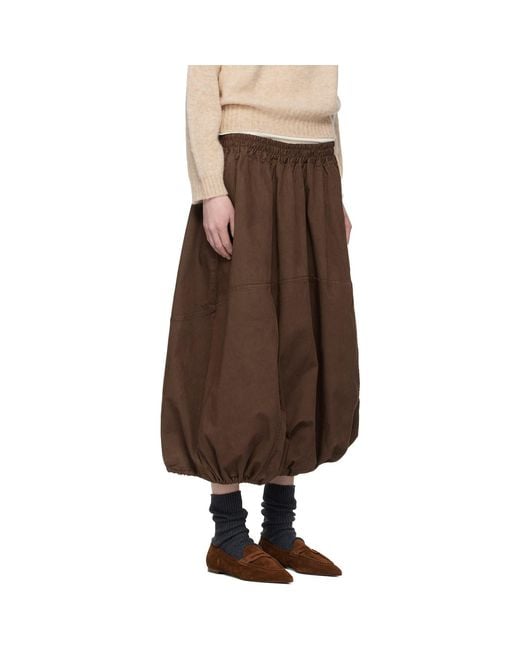 YMC Brown Parachute Maxi Skirt