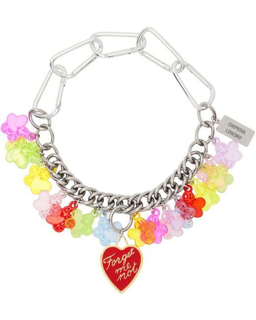 Chopova Lowena Red Silver 'forget Me Not' Necklace